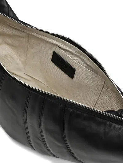 Lemaire Cross-body Bag With Adjustable Strap And Textured Finish In Black