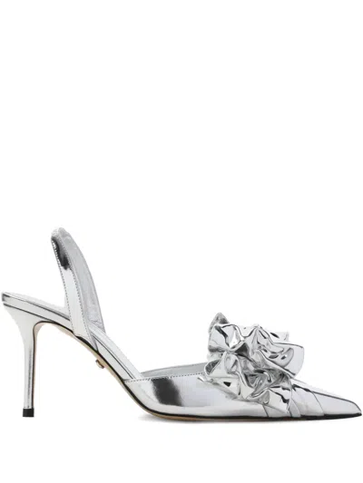 Mach&mach Mach & Mach Le Cadeau Silver Wrapped Leather Pumps In Metallic