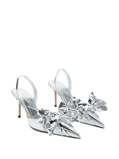Mach&mach Mach & Mach Le Cadeau Silver Wrapped Leather Pumps In Metallic