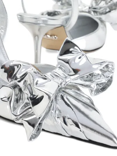 Mach&mach Mach & Mach Le Cadeau Silver Wrapped Leather Pumps In Metallic