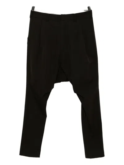Devoa Drop-crotch Wool Trousers In Brown