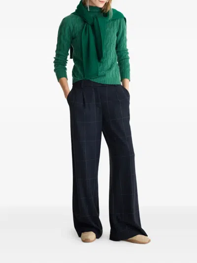 Biancalancia Cable-knit Mock-neck Sweater In Green