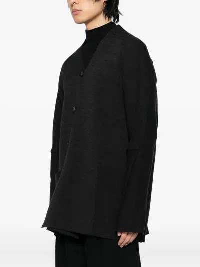 Devoa Button-front Jacket In Black