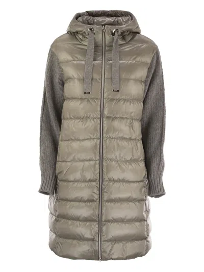 Herno Women Resort Down Jacket In Ultralight Nylon And Mesh In Gray