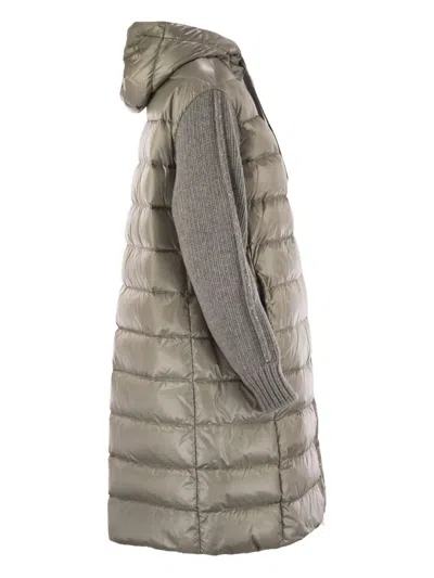 Herno Women Resort Down Jacket In Ultralight Nylon And Mesh In Gray
