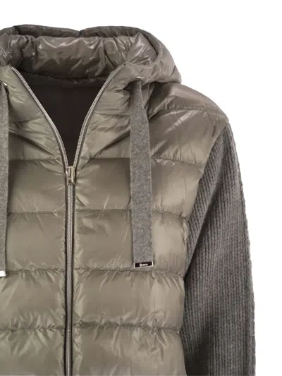 Herno Women Resort Down Jacket In Ultralight Nylon And Mesh In Gray