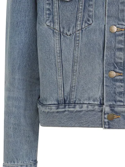 Fear Of God Light Blue Denim Jacket With Button-up Front And Vintage Finish In Blue