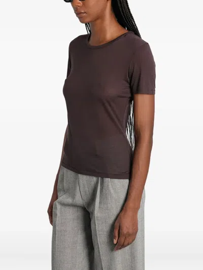 Anine Bing Sylvie T-shirt In Brown Wool And Polyester In Brown