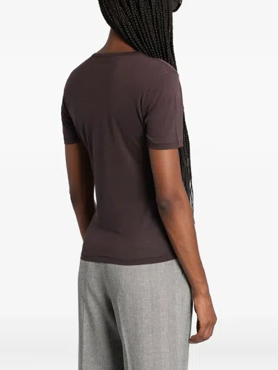 Anine Bing Sylvie T-shirt In Brown Wool And Polyester In Brown