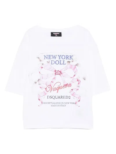 Dsquared2 Vaquera Breezy Fit Jersey T-shirt In White