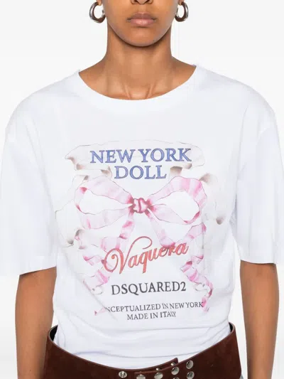 Dsquared2 Vaquera Breezy Fit Jersey T-shirt In White