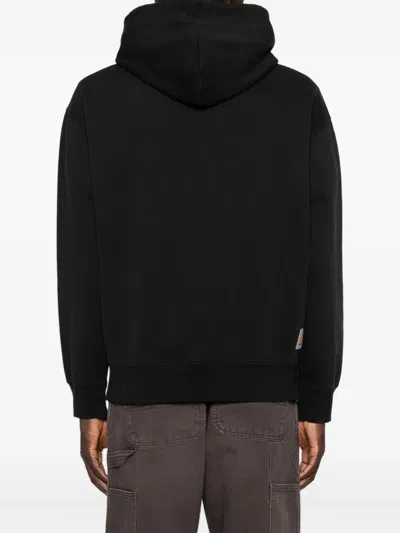 Carhartt Hooded Sweatshirt Featuring Front Pockets In Black