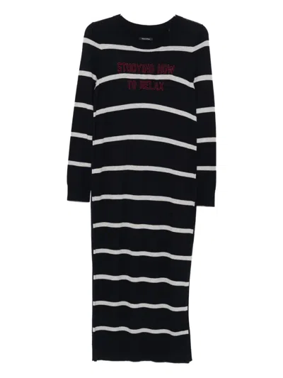 Marc O'polo Stripe-pattern Crew-neck Midi Dress In Multi