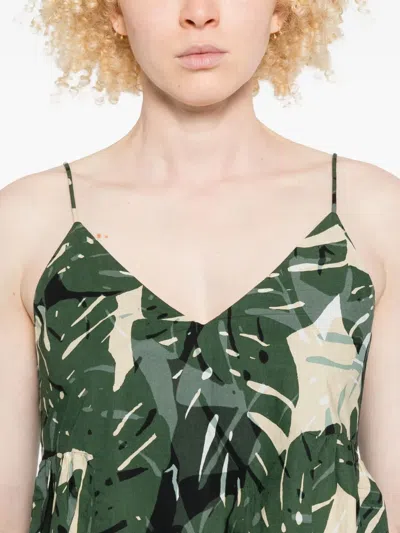 Marc O'polo Leaf-print V-neck Top In Multi