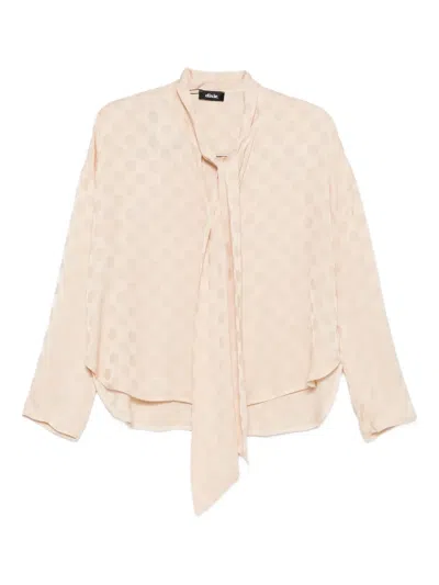 波点图案系带领罩衫