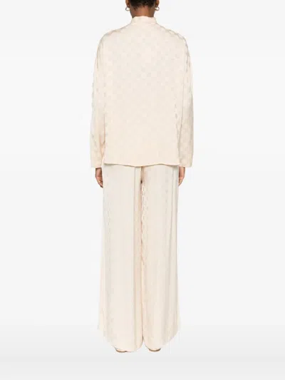 波点图案系带领罩衫