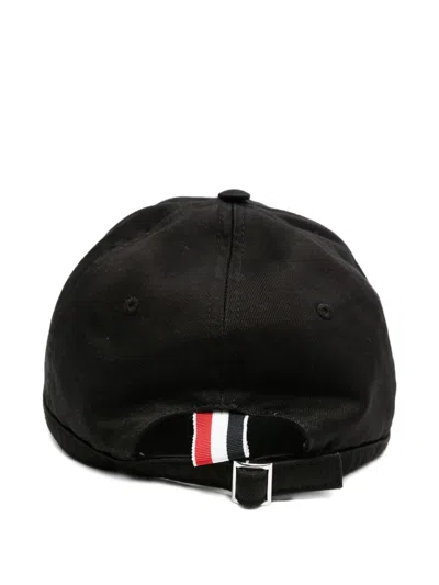 Thom Browne Logo-patch Baseball Cap In Black