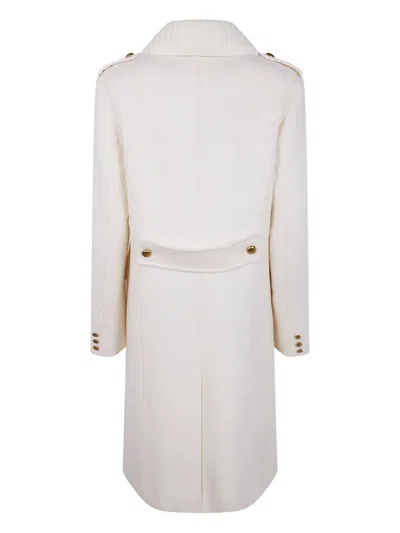 P.a.r.o.s.h Ribbed-collar Buttoned Coat In Neutral