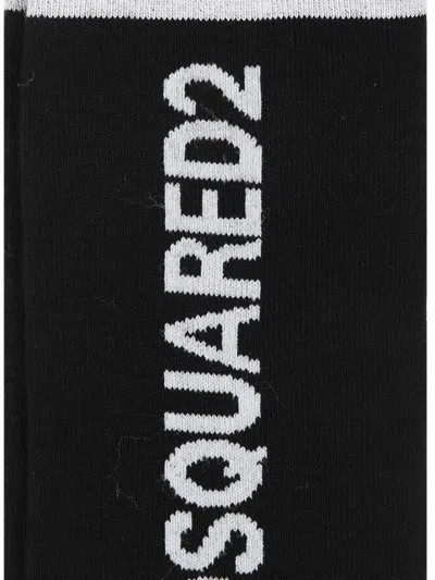Dsquared2 Black Socks For Boy With Logo In Black