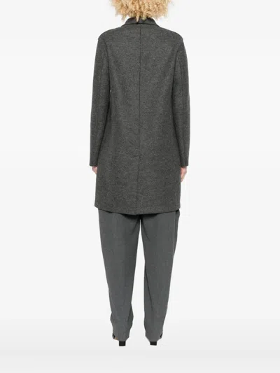Harris Wharf London Tailored Mid-length Grey Wool Coat In Gray