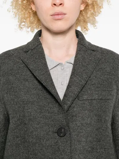 Harris Wharf London Tailored Mid-length Grey Wool Coat In Gray