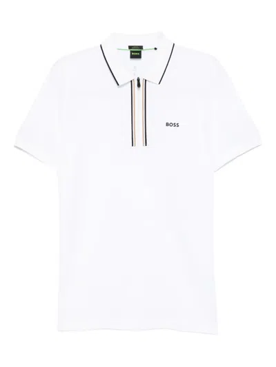 Hugo Boss White Slim Fit Logo Polo In White