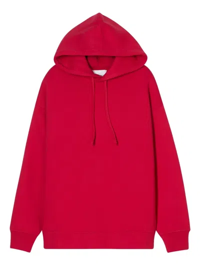 Closed Casual Oversized Hoodie With Adjustable Drawstring And Heritage Print In Red