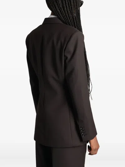 Anine Bing Single-breasted Wool Blend Jacket With Flap Pockets In Brown