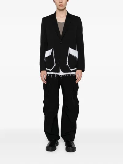 Devoa Multi-pockets Trousers In Black