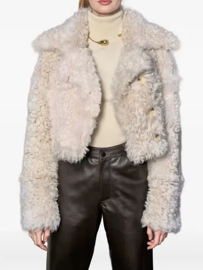 Bigardini Shearling Button-fastening Jacket In Neutral