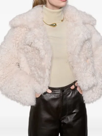 Bigardini Shearling Button-fastening Jacket In Neutral