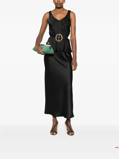 Dixie V-neck Cotton Top In Black