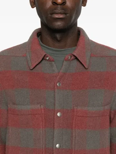 Rick Owens Checked Wool Jacket In Multi
