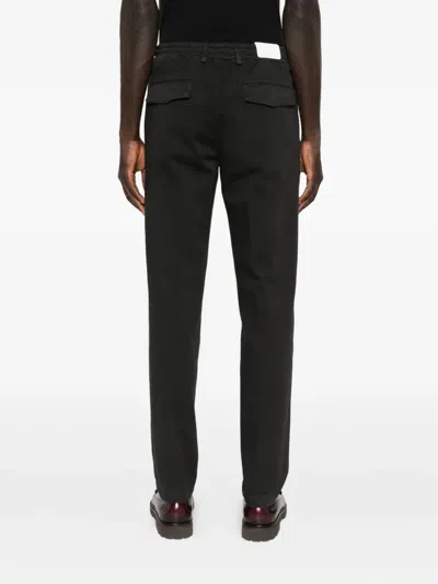 Eleventy Trousers With Drawstring Waist And Belt Loops In Black