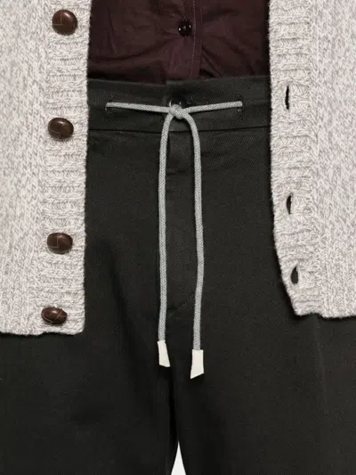 Eleventy Trousers With Drawstring Waist And Belt Loops In Black