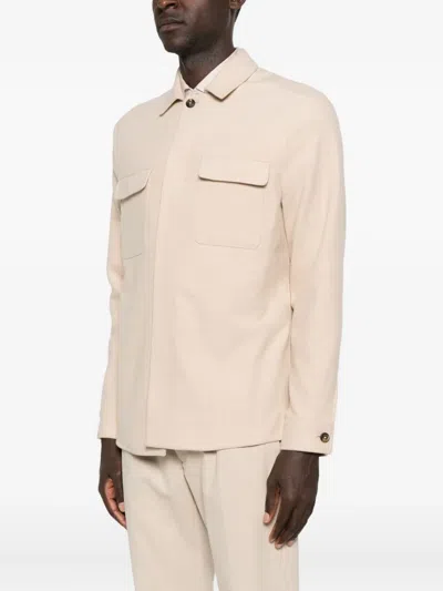 Eleventy Buttoned Flap-pocket Jacket In Brown