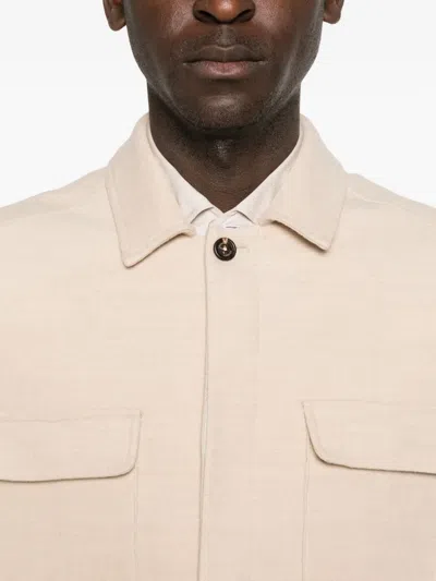 Eleventy Buttoned Flap-pocket Jacket In Brown