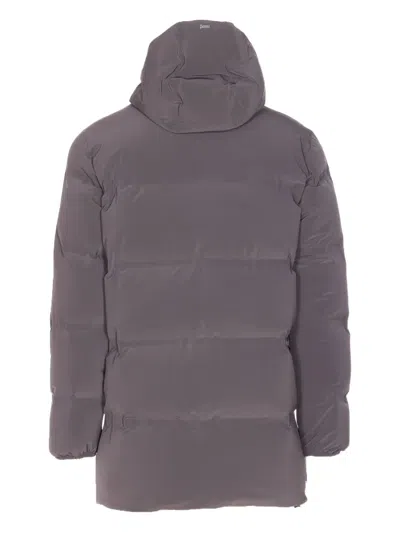 Herno Grey Down Jacket Zip Closure On The Front In Gray