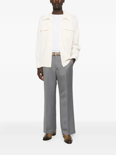 Second / Layer Pleated Wool Trousers In Gray