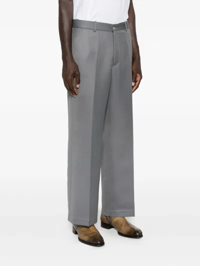 Second / Layer Pleated Wool Trousers In Gray