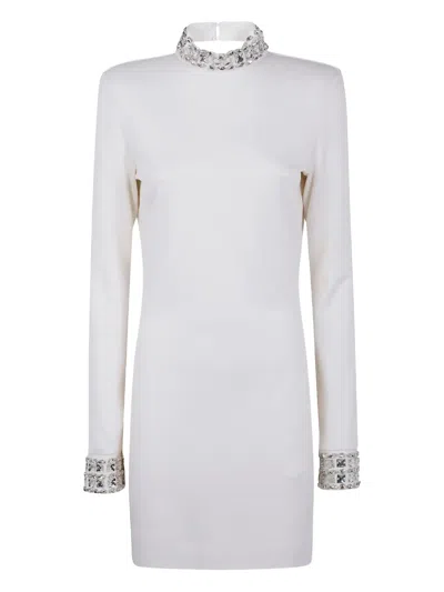 晶饰企领迷你连衣裙