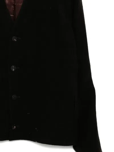 Devoa Camel Cardigan In Black