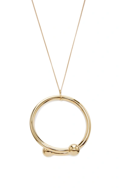 Jw Anderson Double-sphere Gold-plated Necklace