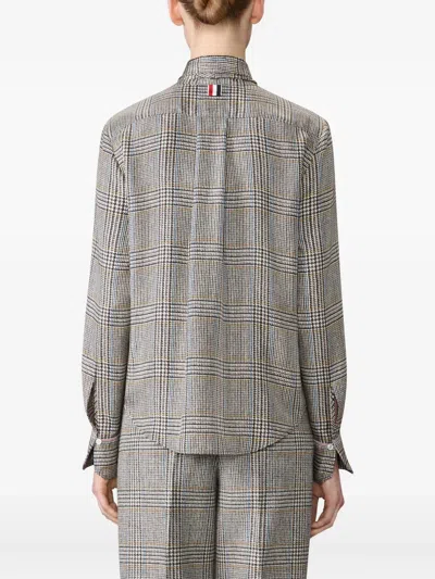 Thom Browne Prince Of Wales Check Shirt Shirt And Blouse Multicolor In Gray