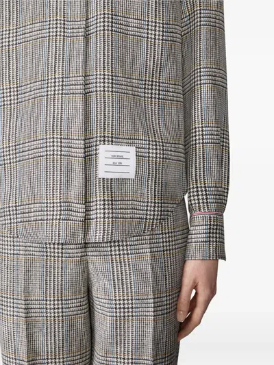 Thom Browne Prince Of Wales Check Shirt Shirt And Blouse Multicolor In Gray