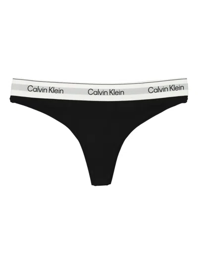 Calvin Klein Icon Cotton Modal Thong In Black