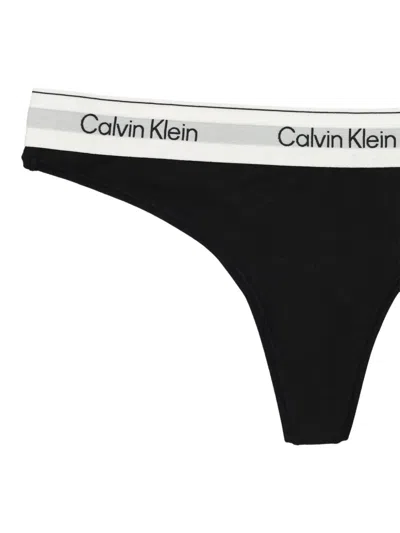 Calvin Klein Icon Cotton Modal Thong In Black