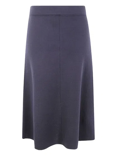 正面开衩羊毛中长半身裙