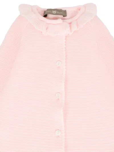 Little Bear Ruffled Wool Romper In Pink
