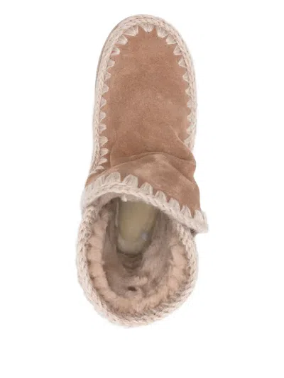 Mou Eskimo Bounce Ankle Boots Inside Wedge In Brown Suede In Brown